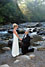 bride and groom at the riverside